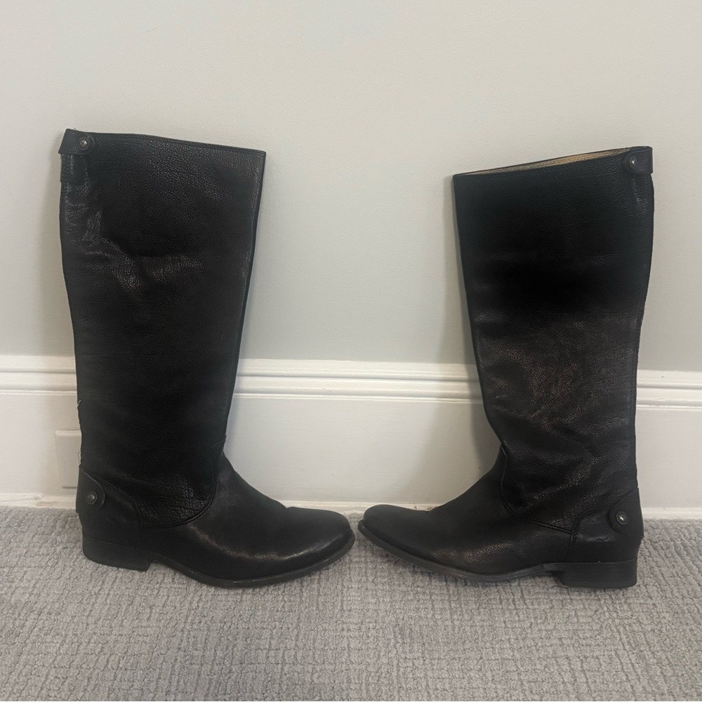 Frye Black Knee-High Leather Boots